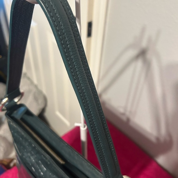 Brighton Elegant Green Croc-Embossed Shoulder Bag no callouts - Picture 6 of 14